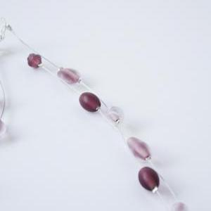 Floating Multi Strand Illusion Necklace In Purple..