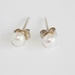 Ivory Freshwater Pearl And Sterling Silver Stud..