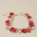 Pink Hearts Charm Bracelet.