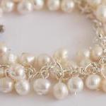 Ivory Freshwater Pearl Bridal Watch Bracelet, June..