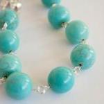 Turquoise Chunky Necklace, December Birthstone..