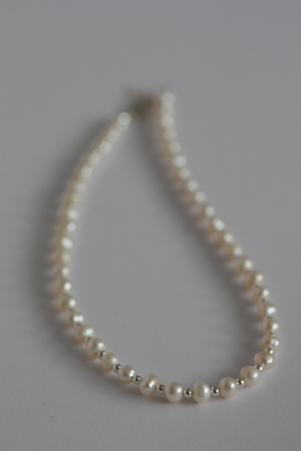 Freshwater Pearl And Sterling Silver Bridal Necklace