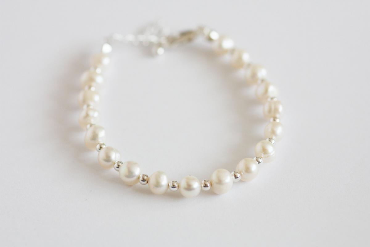 Freshwater Pearl And Sterling Silver Bridal Bracelet