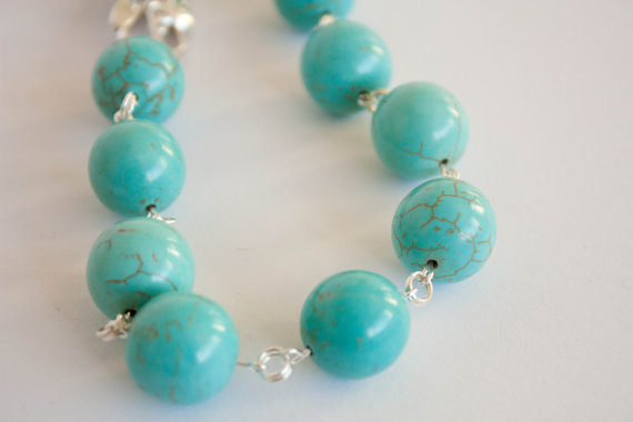 Turquoise Chunky Necklace, December Birthstone Necklace