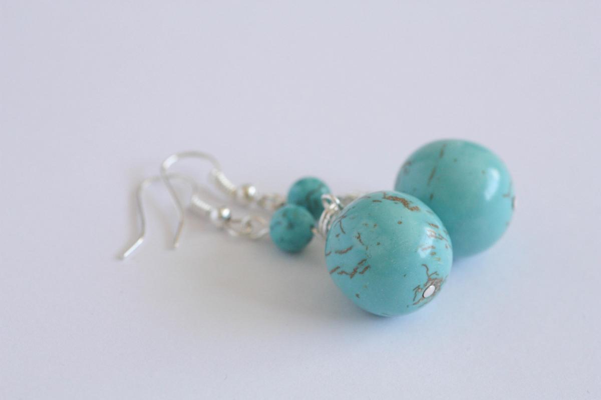 Turquoise Drop Earrings, December Birthstone Necklace