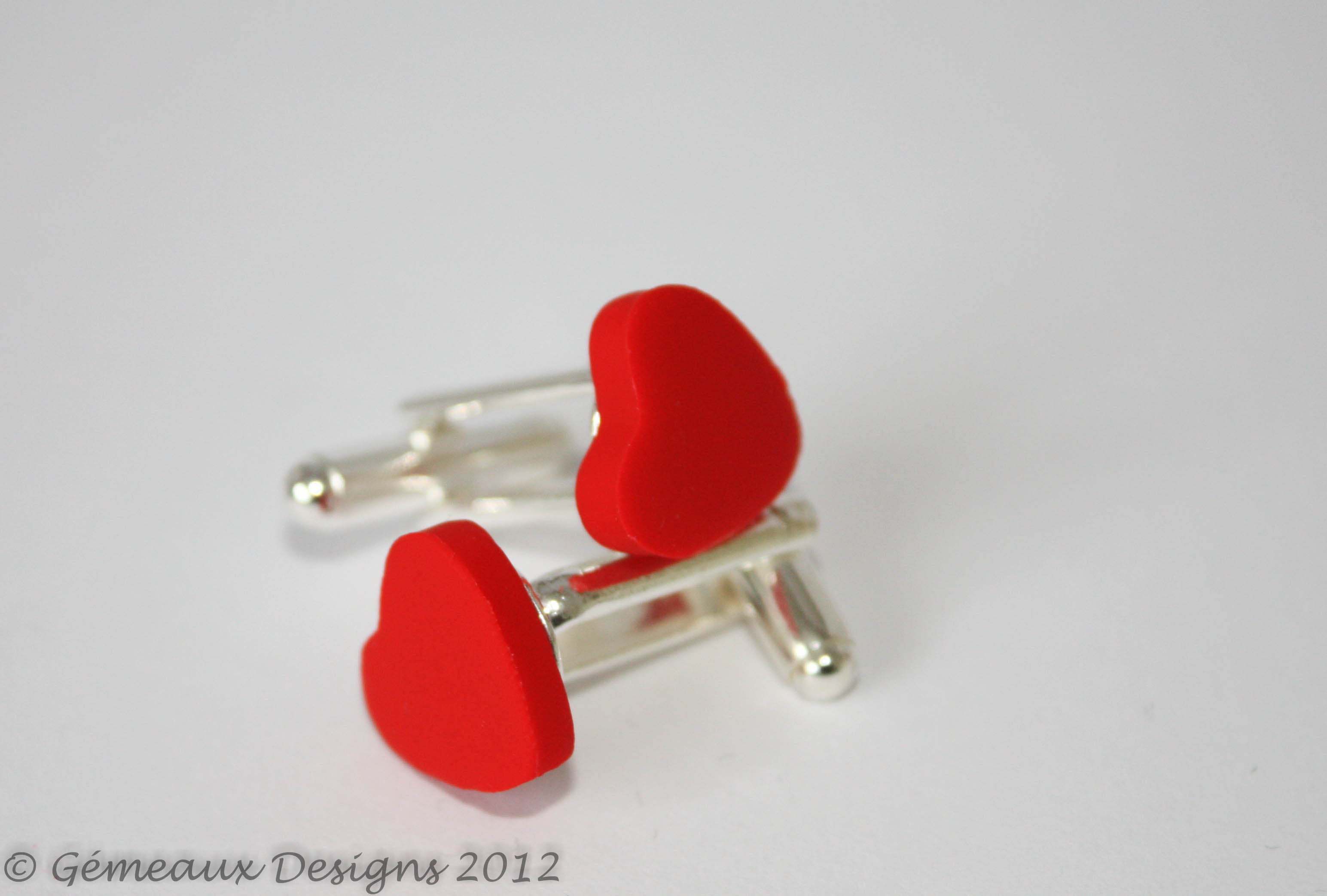 Red Heart Cufflinks, Valentines Gift, Romantic Cufflinks, Wedding Cuff